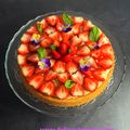 Tarte aux fraises sur sablé breton