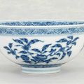 A Ming-style blue and white bowl, Daoguang six-character seal mark in underglaze-blue and of the period (1821-1850)