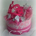 Vive les princesses #gâteau de couches #fille #rose #princesse