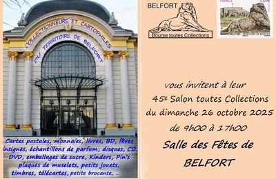 Annonce du 45e Salon des collectionneurs, le 26 octobre 2025 à Belfort