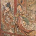 A painted plaster rectangular fresco. Ming Dynasty