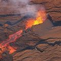 Le volcan en éruption