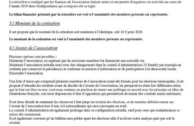 compte-rendu de l'assemblée générale du 25 janvier 2020