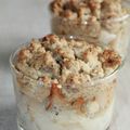 Crumble poire, bleu d’Auvergne et noix