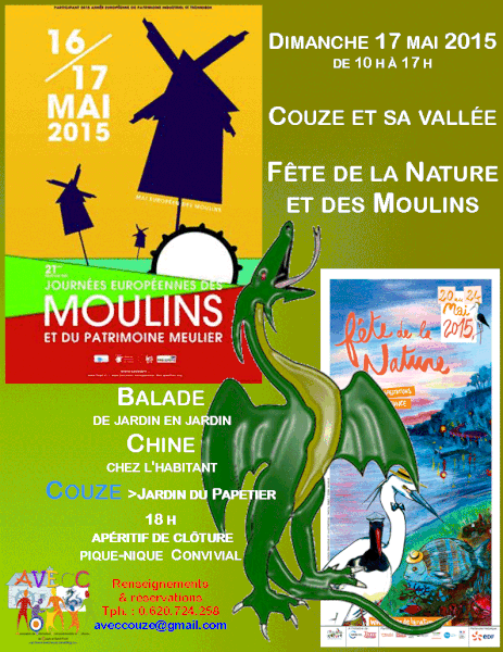 Faites et fêtez la nature et les moulins le 17 mai.