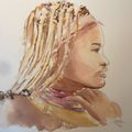 le retour des aquarelles - Tresses africaines.