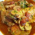 CUISSES DE POULET CHASSEUR AU VIN ROUGE