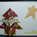 Un sapin en origami ... une mini-carte de Noël !