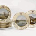 Rare Set of Ornate 19th Century Porcelain Plates Bought for Nottingham City Museums