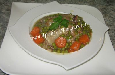 Ragoût ou sauté de veau carottes petits pois et Joyeuses Pâques
