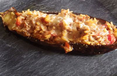 Aubergines farcies gratinées au parmesan