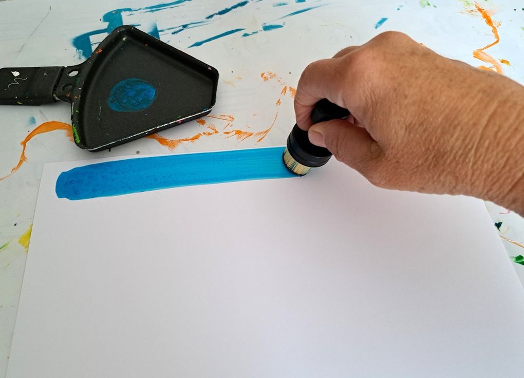 Avec l'encre "Multinacré" (Bleu)