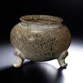 A steatite tripod censer, Tang dynasty (AD 618-907)