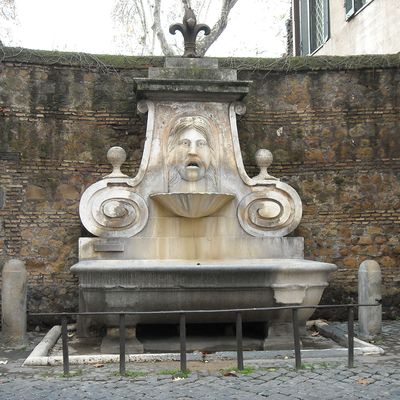 Les fontaines de Rome racontent (23/52). Regola (VII a) - La Fontaine du Masque - Via Giulia.