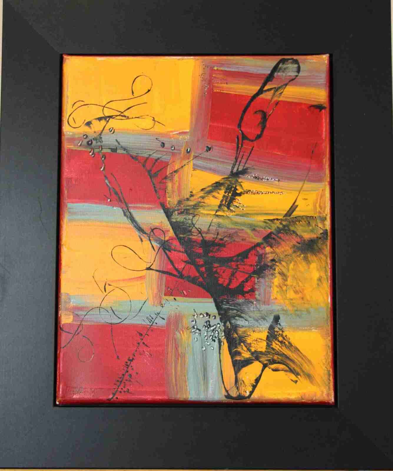 Madras au vent - acryl 2016, 35 X27cm (n°88) , c adre noir