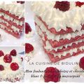 Mon fondant aux framboises et au chocolat blanc § sa crème chantilly mascarpone 