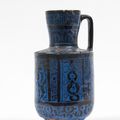 A rare Kashan blue lustre pottery ewer, Persia, 12th-13th Century