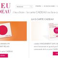 Carte cadeau CAMAIEU : nouveau visuel et vente en ligne