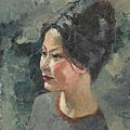 Constantin Kluge (Riga 1912 - Montlognon 2003) "Portrait d'une chinoise"