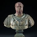 Portrait en buste de l'empereur Vespasien. Rome, Ateliers impériaux, Ier siècle ap. J.C & Italie, XVIIe siècle