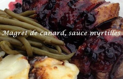 Magret de canard, sauce aux myrtilles