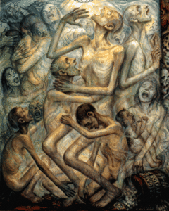 Gazage, asphyxie au Zyklon B de David Olère. 