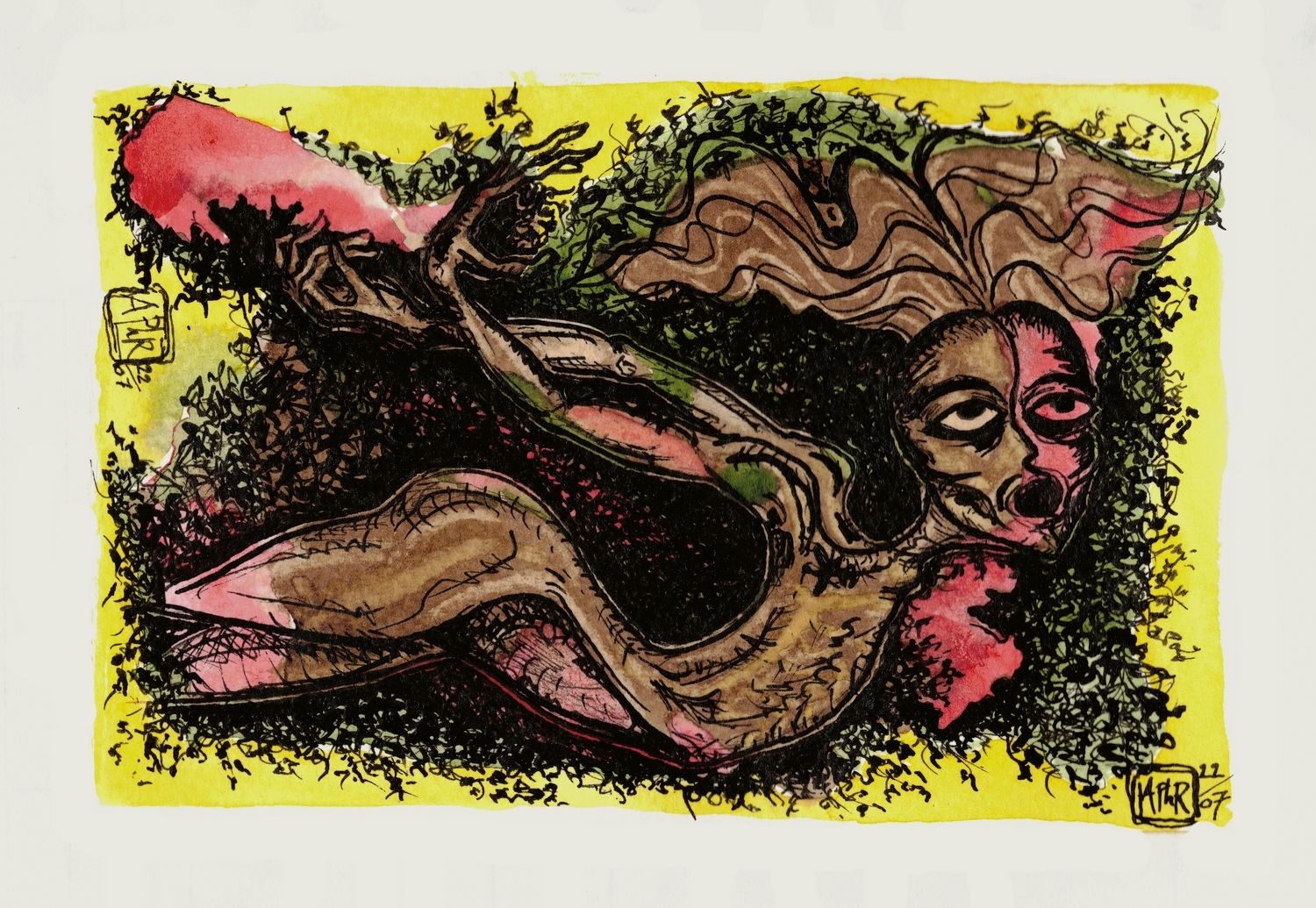 Jours Sombres N°5 - café encres - plume pinceau - Anne Philomène Rollin 2022_ADAGP
