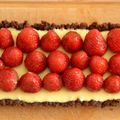 Tarte Cookies/Mousse au Chocolat Blanc/Fraises ...