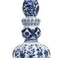A blue and white rosewater sprinkler, Qing dynasty, Kangxi period (1662-1722)