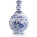 A French chinoiserie faience vase, probably Nevers, late 17th century. 