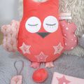 Doudou hibou musical corail