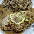 Poulet sauce crémeuse ail citron
