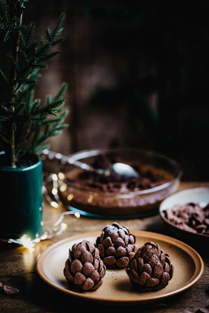 pommes de pin au chocolat, brownies, céréales au chocolat, cadeau gourmand à offrir pour noel, gouter maison