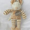 Doudou Peluche Souris Ecru Rayures Beige Feuille Nature Doudou Et Compagnie