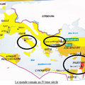 La Palestine, Jérusalem, Rome et Constantinople sur une carte du monde romain au IVeme siècle