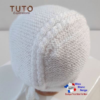 Patron à tricoter - Béguin tricot bébé - cadeau de naissance - PDF