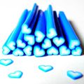 Cane fimo coeur bleu foncé