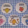 Badges "Monsieur Madame" (Mrs and Mr Little) 