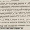 1905 29 Août : L'abbé LAPIERRE prédicateur du pèlerinage diocésain