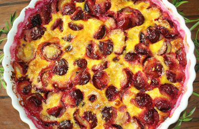 Clafoutis aux prunes et noix de coco