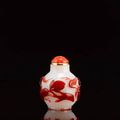 A ruby overlay white glass snuff bottle. Attributed to Beijing, mid Qing dynasty