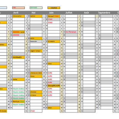 Calendrier 2024