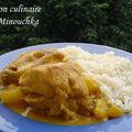 Poulet au curry jaune et lait de coco