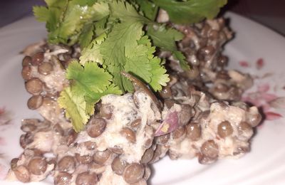 SALADE DE LENTILLES AU MAQUEREAU FUME