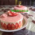 Fraisier recouvert de  pate d'amande.