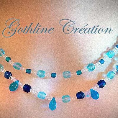 Collier cristal et collier harmonie de bleus
