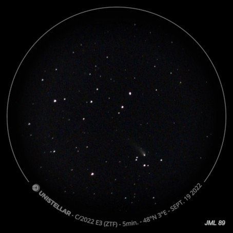 Comète C/2022 E3 (ZTF) photographiée par Jean-Michel L. le 19 septembre 2022
