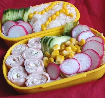 Bento de rattrapage : roulés de jambon