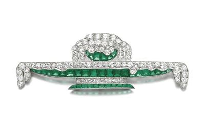 Emerald and diamond brooch, Lacloche Frères, 1930s
