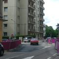 5ème visite du chantier du tram avec le médiateur des travaux : la question de la fermeture de la rue de Belfort, cet été....